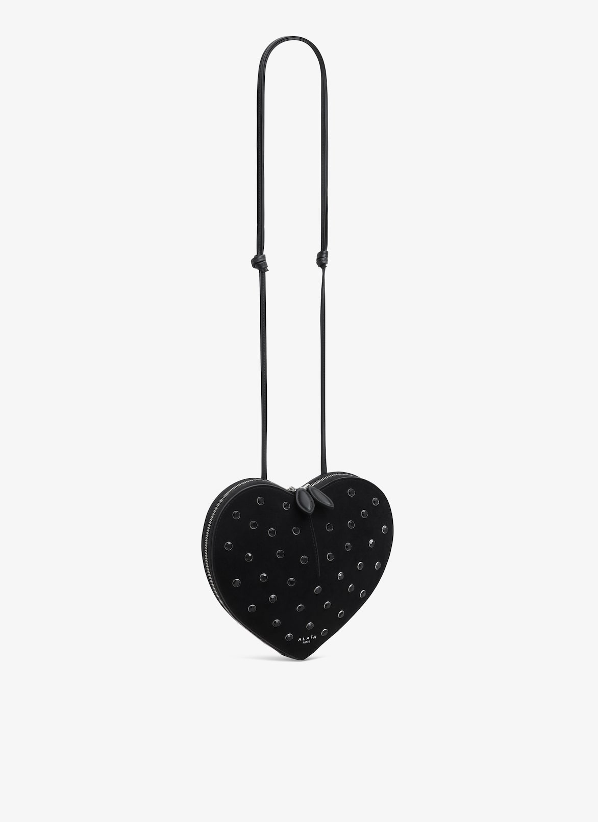 LE CŒUR BAG IN STRASS SUEDE GOATSKIN ALAÏA BLACK LE CŒUR BAG IN STRASS SUEDE GOATSKIN